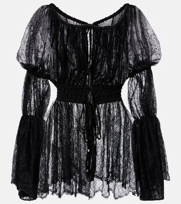  Blumarine Blumarine Floral Chantilly Lace Top 