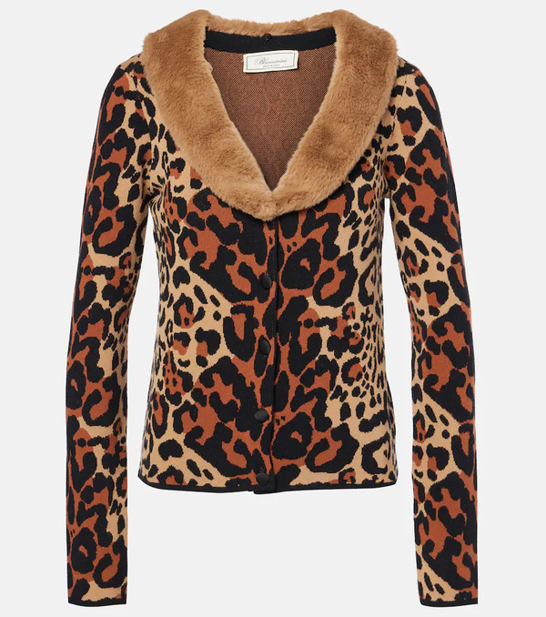  Blumarine Blumarine Leopard-print Jacquard Cardigan 