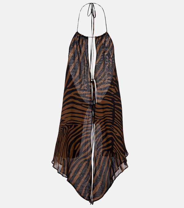  Blumarine Blumarine Printed Asymmetric Halterneck Top 