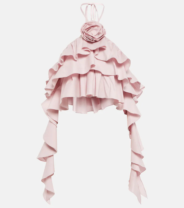  Blumarine Blumarine Ruffled Halterneck Crop Top 