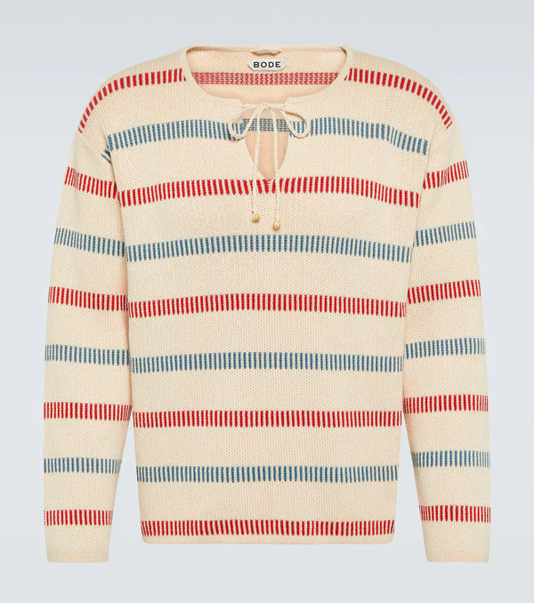  Bode Bode Bay Stripe Cotton Sweater 
