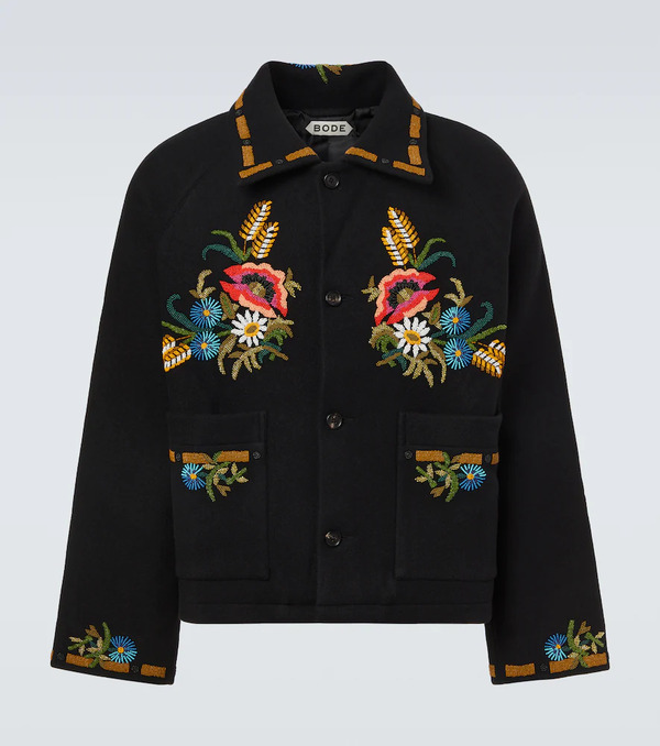  Bode Bode Beaded Aquitaine Embellished Wool Jacket 