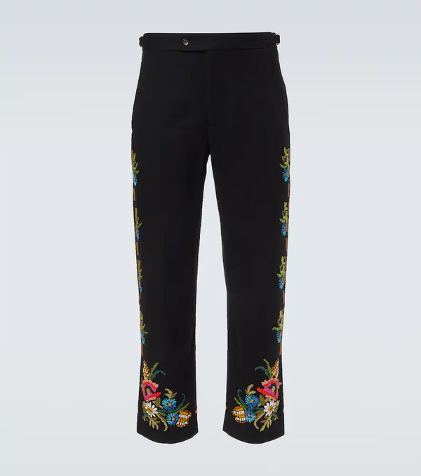  Bode Bode Beaded Aquitaine Wool Straight Pants 