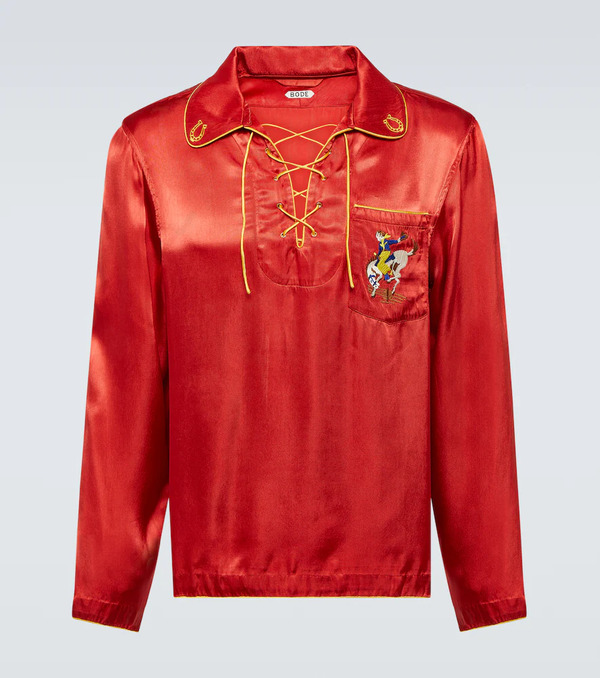  Bode Bode Bronco Embroidered Shirt 