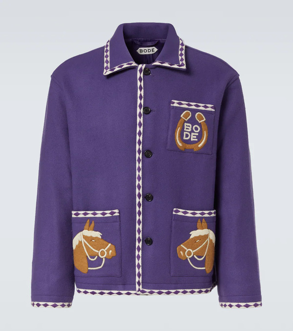  Bode Bode Bronco Embroidered Wool Jacket 