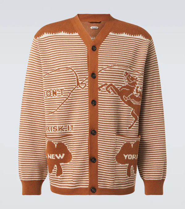  Bode Bode Buckaroo Striped Cotton Cardigan 