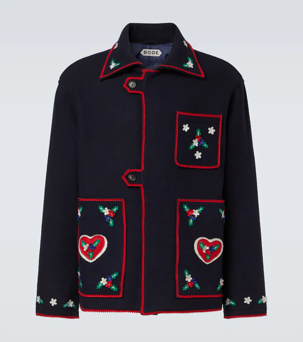  Bode Bode Carroll Embroidered Wool Jacket 