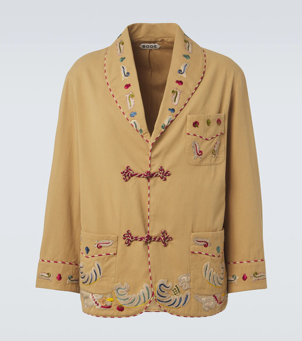  Bode Bode Feather Runner Embroidered Cotton Jacket 