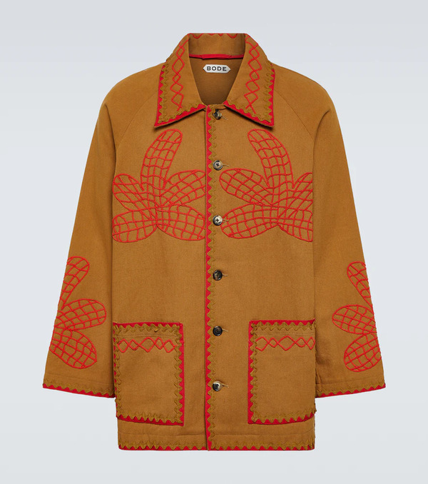  Bode Bode Field Maple Embroidered Cotton Coat 