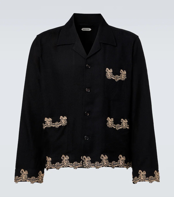  Bode Bode Laurelist Wool Flannel Overshirt 