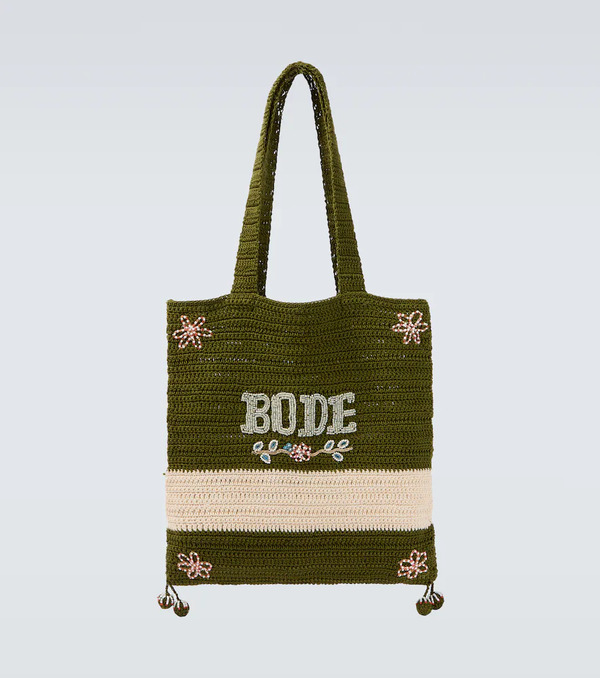  Bode Bode Marsh Beaded Crochet Tote Bag 