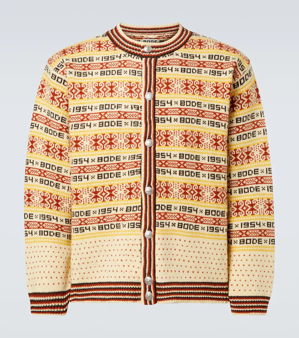  Bode Bode Marzipan Jacquard Wool Cardigan 
