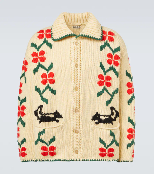  Bode Bode Pirate Ship Virgin Wool Cardigan 