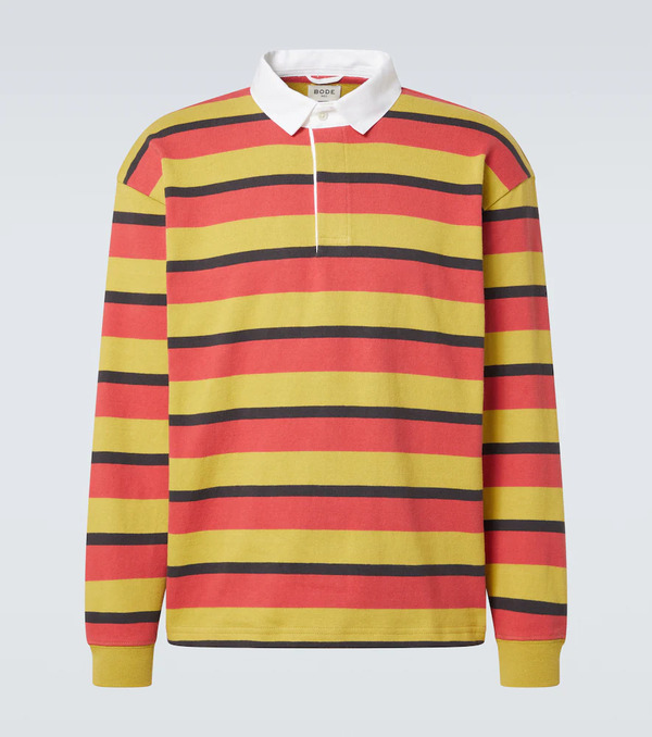  Bode Bode Rec Striped Cotton Polo Shirt 