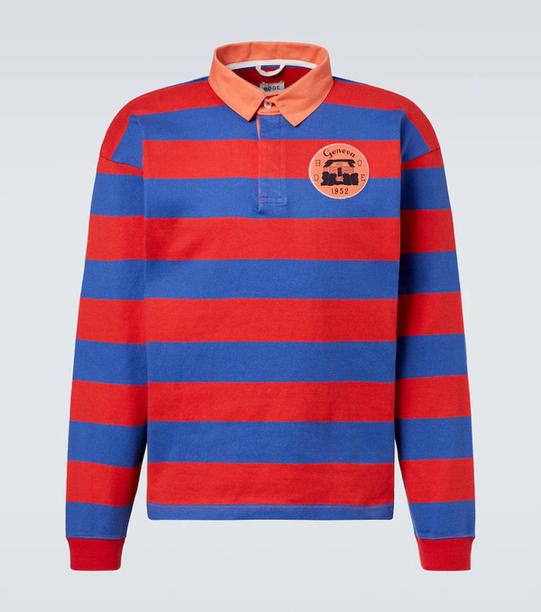  Bode Bode Striped Cotton Polo Shirt 
