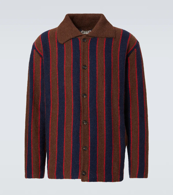  Bode Bode Striped Mohair-blend Cardigan 