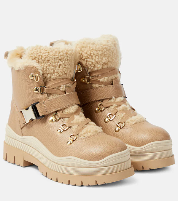  Bogner Bogner Arosa Shearling-trimmed Leather Boots 