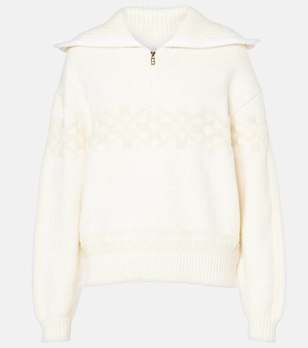  Bogner Bogner Elana Jacquard Wool-blend Half-zip Sweater 