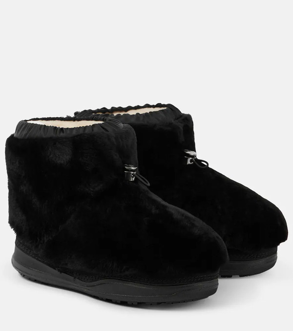  Bogner Bogner Shearling-trimmed Leather Ankle Boots 