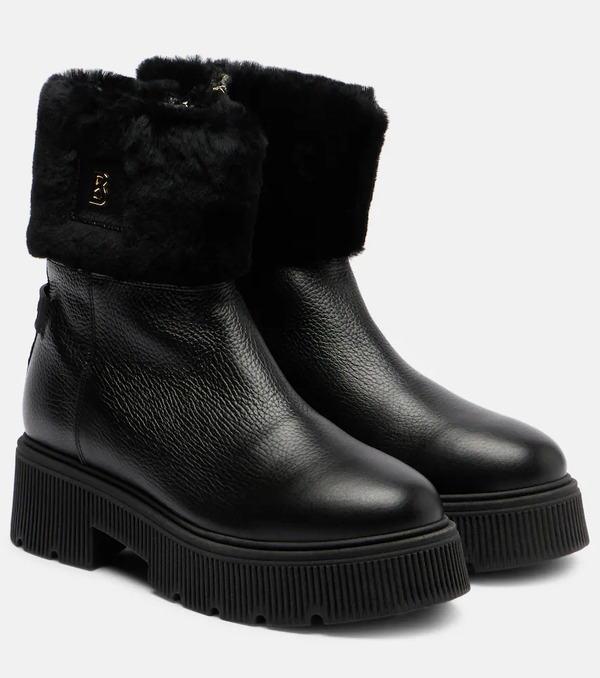  Bogner Bogner Turin Shearling-lined Leather Ankle Boots 