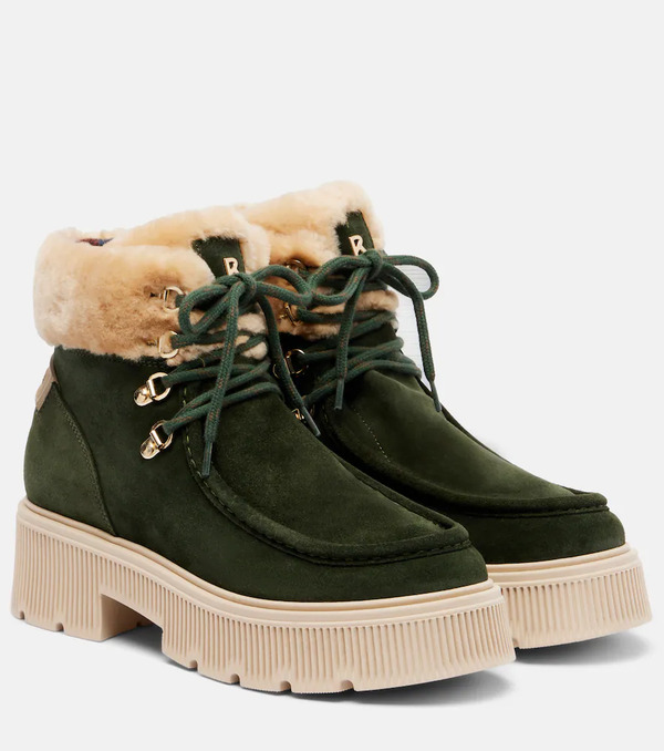  Bogner Bogner Turin Shearling-trimmed Suede Lace-up Boots 