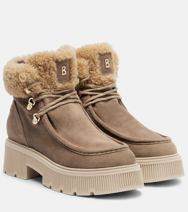  Bogner Bogner Turin Suede And Shearling Lace-up Boots 