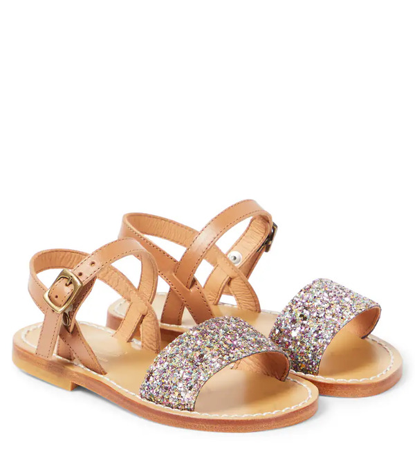  Bonpoint Bonpoint Apis Glitter Leather Sandals 