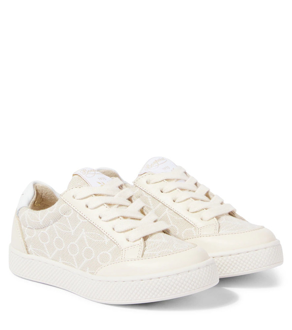  Bonpoint Bonpoint Cameron Leather-trimmed Canvas Sneakers 
