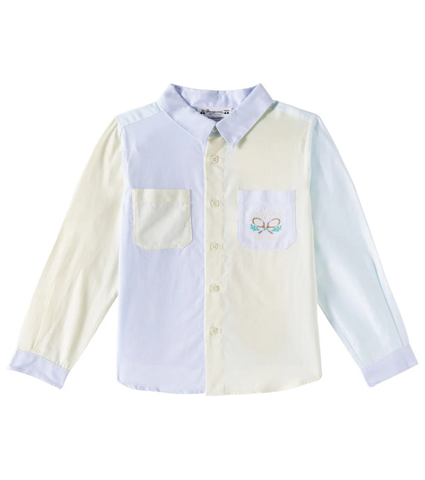  Bonpoint Bonpoint Erven Colorblocked Cotton Oxford Shirt 
