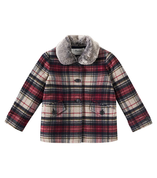  Bonpoint Bonpoint Gigliola Checked Wool-blend Tweed Coat 
