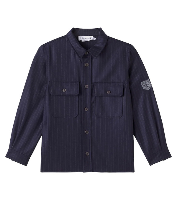  Bonpoint Bonpoint Gustave Pinstripe Wool Overshirt 