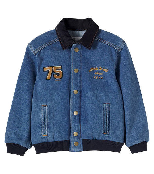  Bonpoint Bonpoint Luken Patch-applique Denim Bomber Jacket 