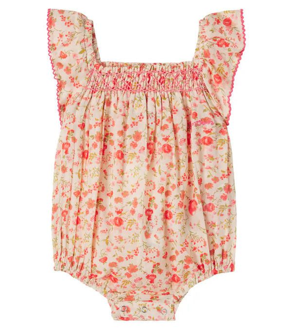  Bonton Bonton Baby Floral Cotton Bodysuit 