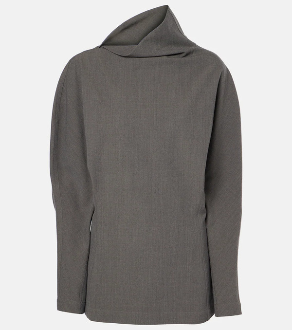  Bottega Veneta Bottega Veneta Draped Wool-blend Top 
