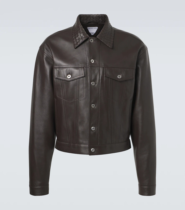  Bottega Veneta Bottega Veneta Intrecciato Leather Jacket 