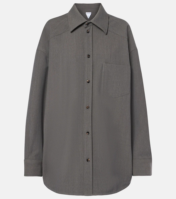  Bottega Veneta Bottega Veneta Oversized Wool-blend Shirt 