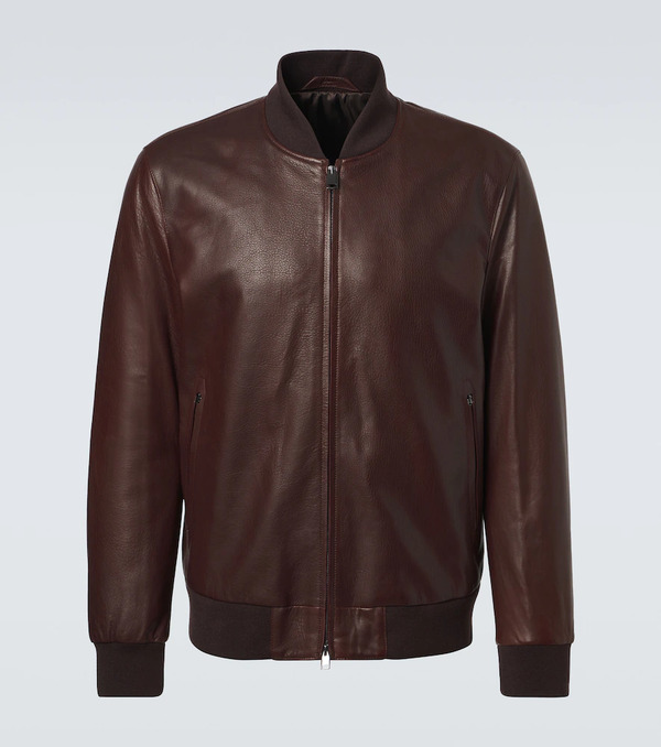  Brioni Brioni Leather Bomber Jacket 