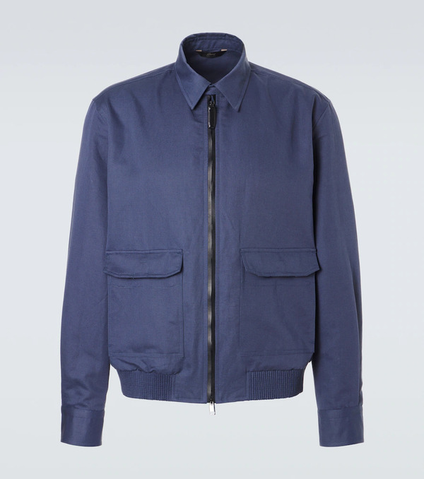  Brioni Brioni Linen And Cotton Blouson Jacket 