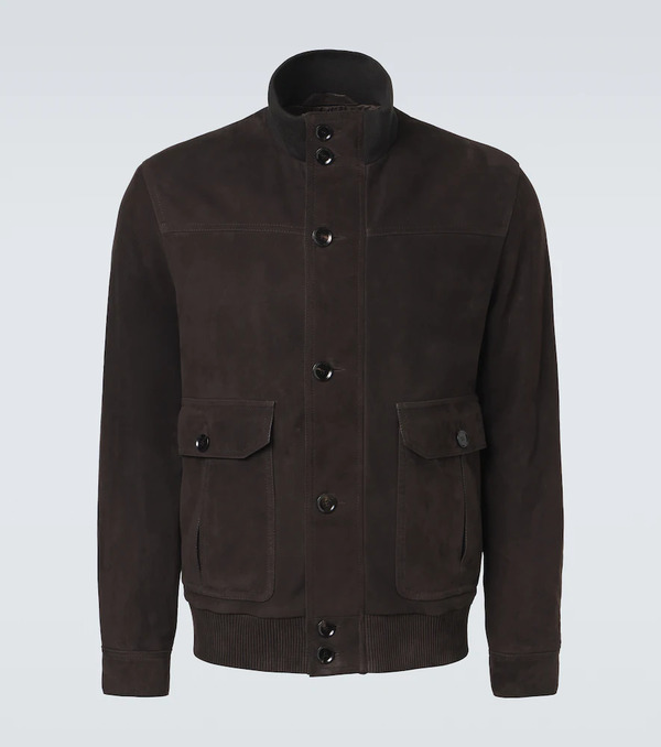  Brioni Brioni Suede Bomber Jacket 