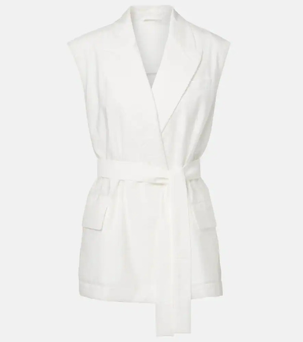  Brunello Cucinelli Brunello Cucinelli Belted Cotton-blend Vest 