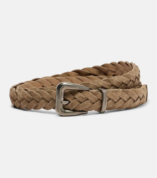  Brunello Cucinelli Brunello Cucinelli Braided Suede Belt 