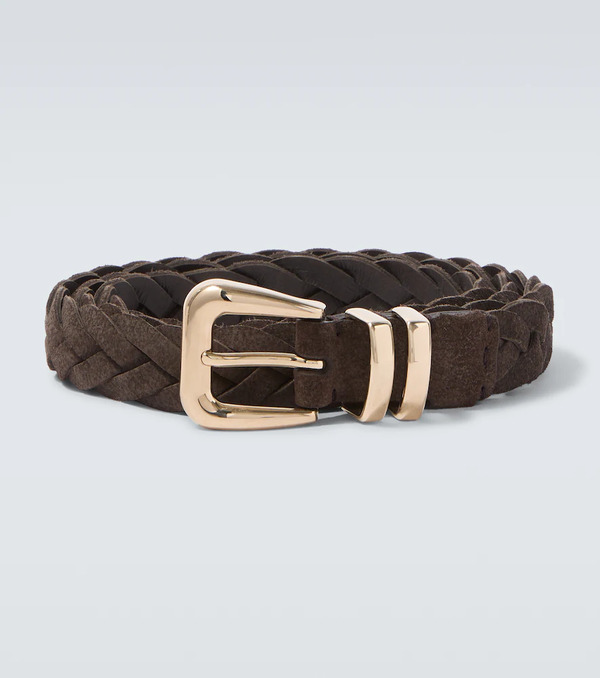 Brunello Cucinelli Brunello Cucinelli Braided Suede Belt 