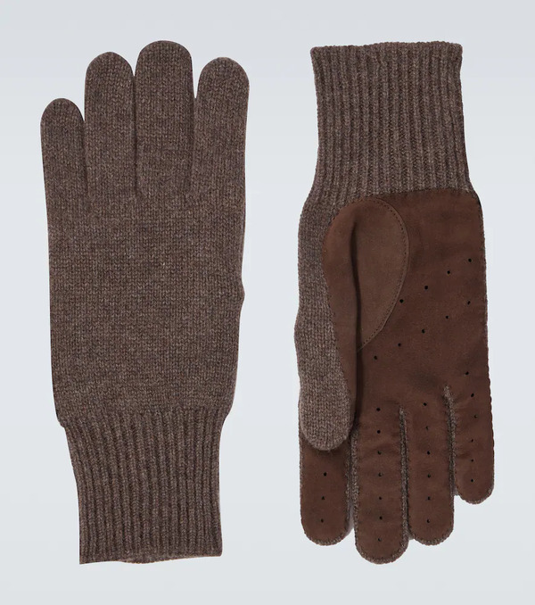  Brunello Cucinelli Brunello Cucinelli Cashmere And Suede Gloves 