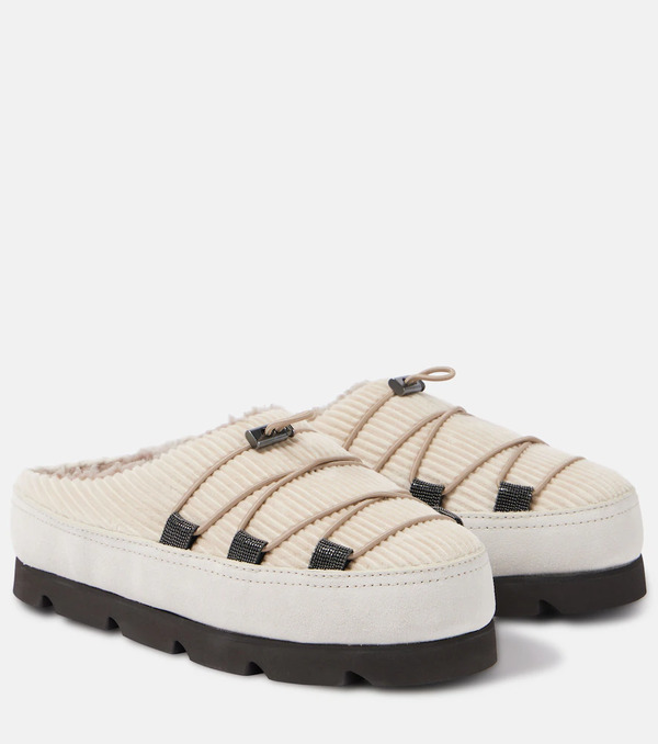 Brunello Cucinelli Brunello Cucinelli Chunky Shearling-lined Slippers 