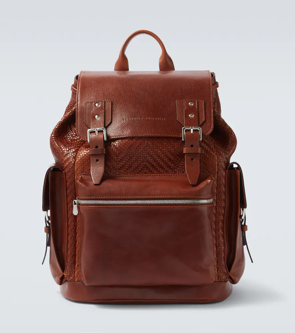  Brunello Cucinelli Brunello Cucinelli City Leather Backpack 