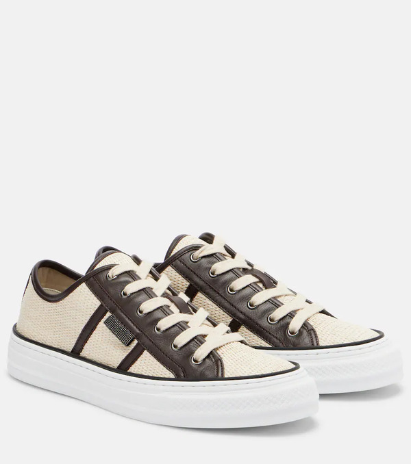  Brunello Cucinelli Brunello Cucinelli Classic Leather-trimmed Sneakers 