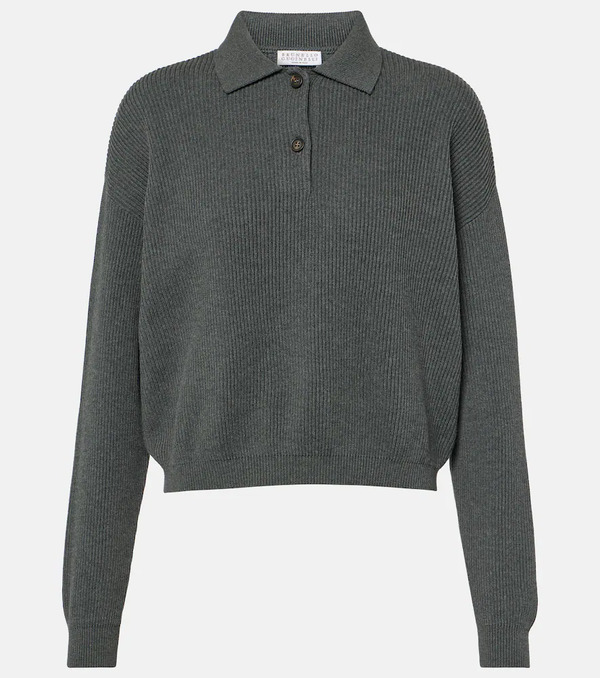  Brunello Cucinelli Brunello Cucinelli Cotton Polo Sweater 