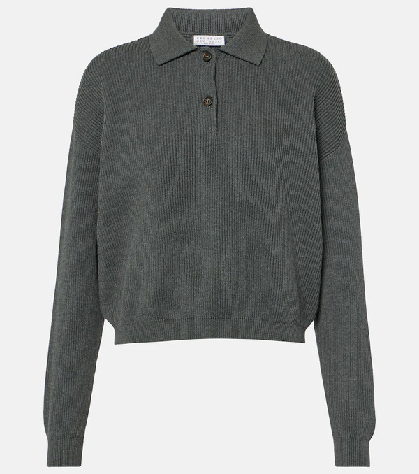  Brunello Cucinelli Brunello Cucinelli Cotton Polo Sweater 