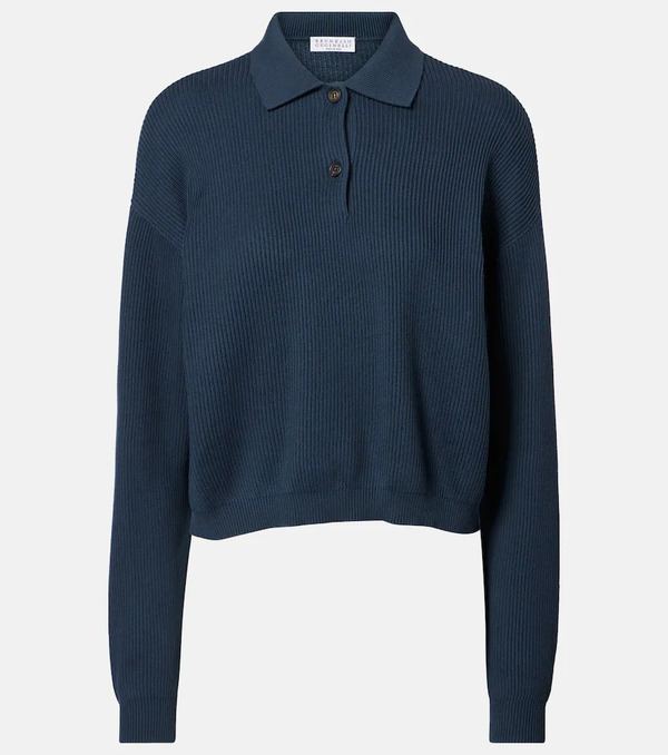  Brunello Cucinelli Brunello Cucinelli Cotton Polo Sweater 