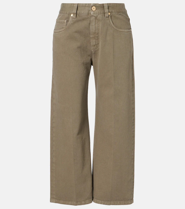  Brunello Cucinelli Brunello Cucinelli Cropped Wide-leg Jeans 